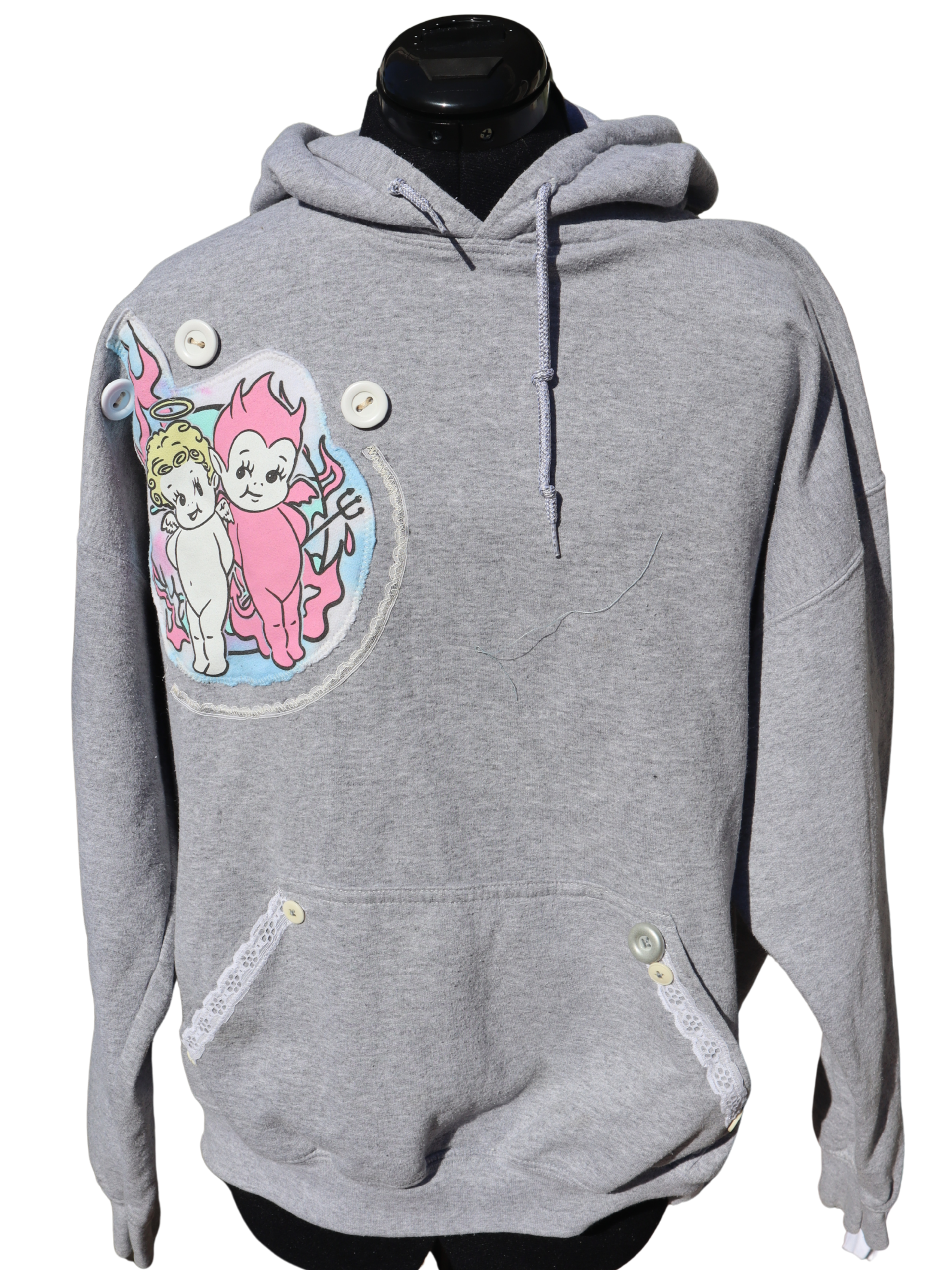 Grey "Heaven Sent, Hell Bent" Hoodie (XL)
