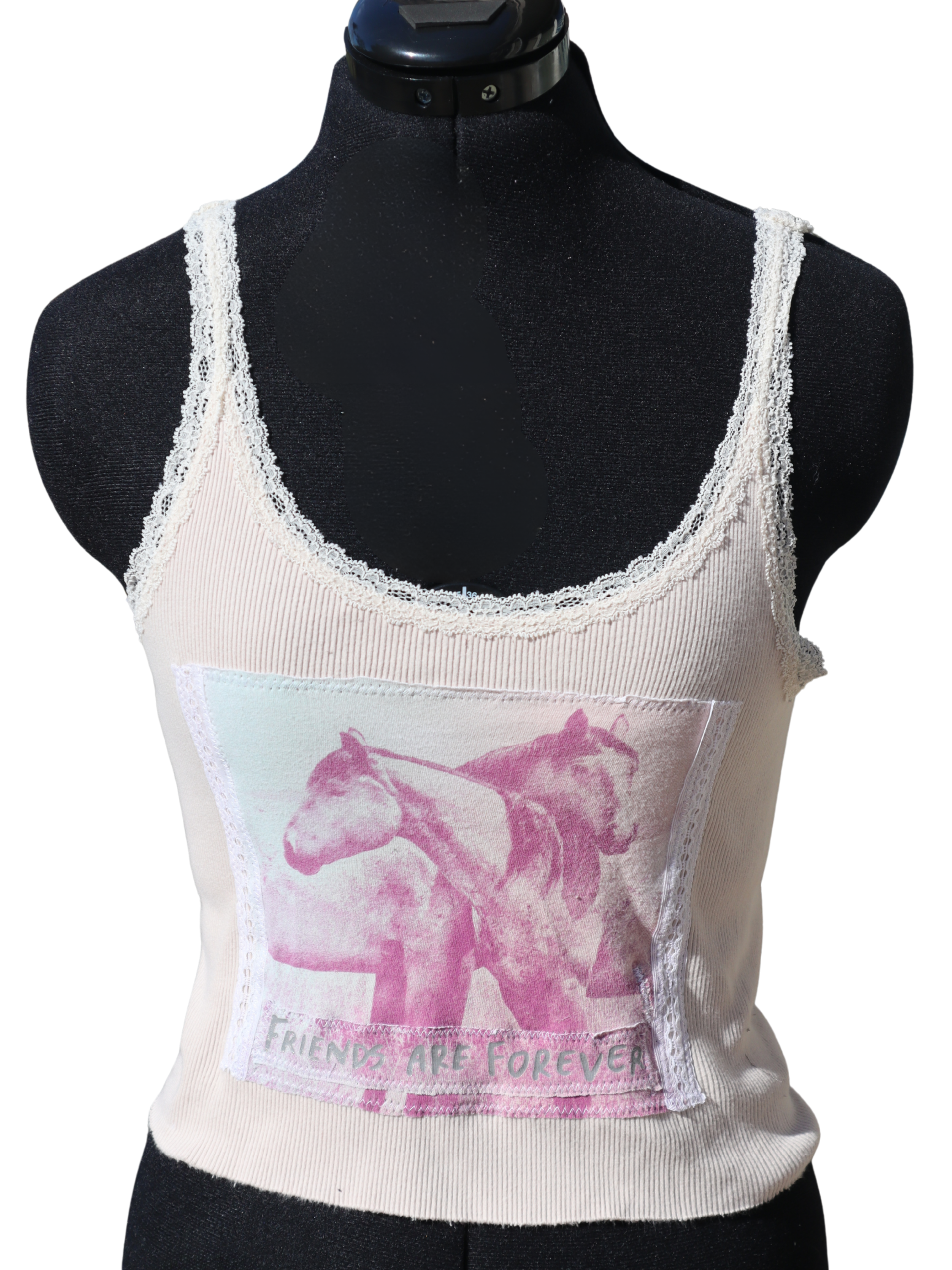 Light Pink Tank Top "Friends Are Forever" (S)